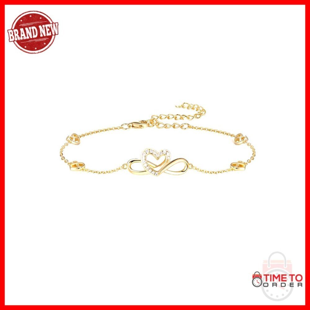 Sterling Silver Moissanite Infinity Bracelet Adjustable Elegant Minimal Chic